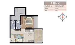 335 sqft - 1 bhk Floor Plan